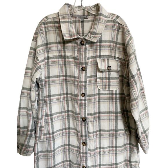Wishlist Apparel Violet Plaid Shacket Jacket L - Picture 9 of 15